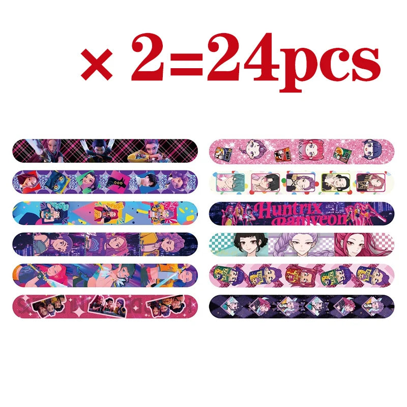 12/24/36/50pcs Kpop Demon Hunters Slap Bracelets Party Favors Snap Bracelets Birthday Party Gifts Play Decoration Christmas Gift