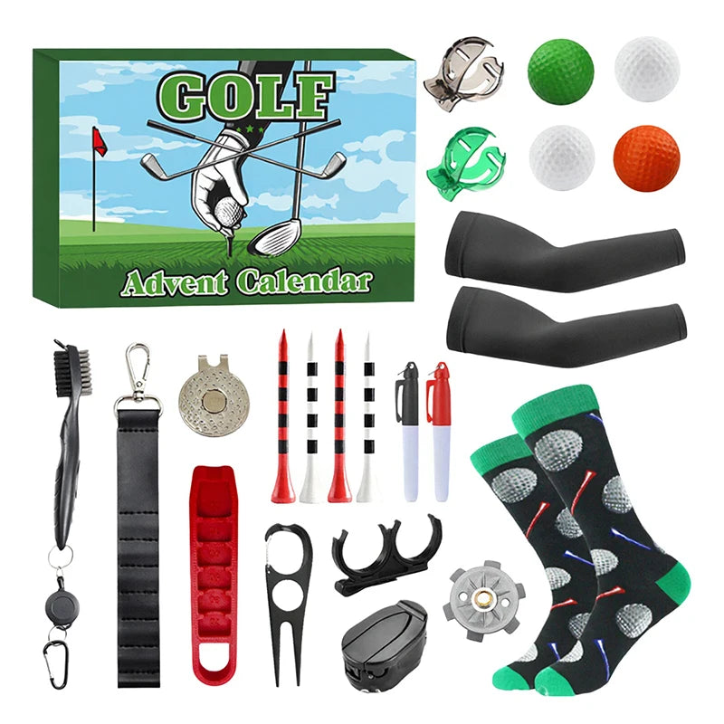 Christmas Golf Set 24 Days Advent Calendar 2025 Family Friends Countdown Outdoor Sports Tool Blind Box Gift For Golf Enthusiasts