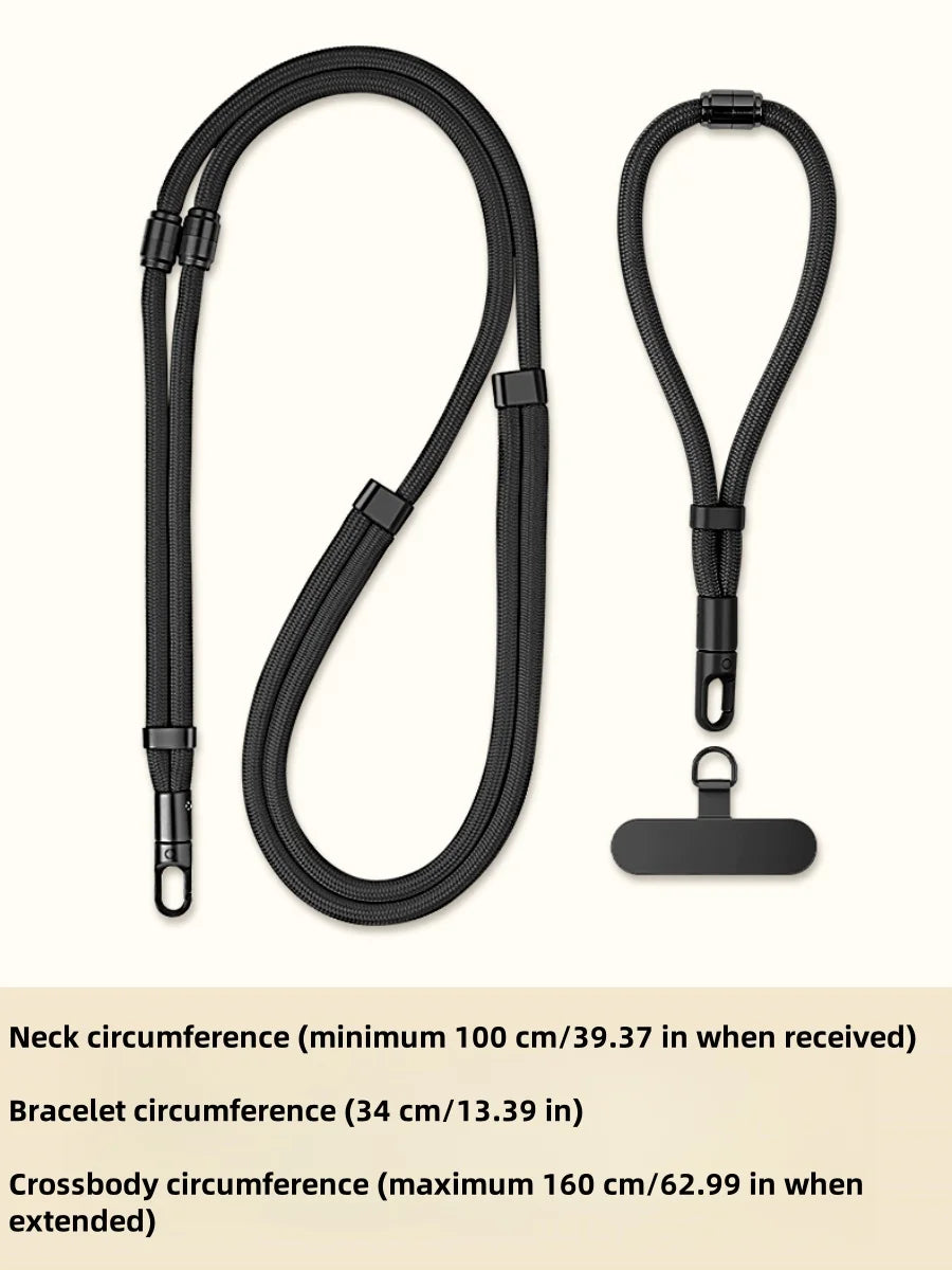 3-in-1 Switchable Mobile Phone Lanyard Adjustable Length Universal Mobile Phone Case Strap