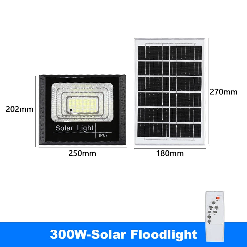 Outdoor Solar Lamps LED Lights Garden Lighting Floodlight IP67 Waterproof Stairs Wall Solar Light Dimming remote Control 3 model