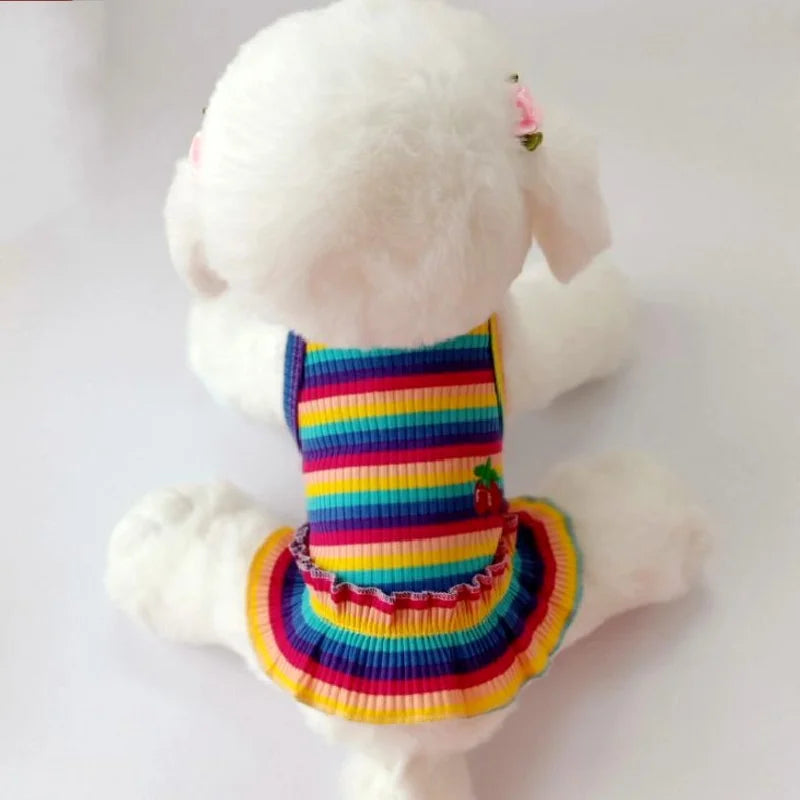 Puppy Summer Clothes Dog Fancy Dress for Small Breeds Dogs Pet Short Skirt Pomeranian One Piece Ropa Perro Costume Roupa Vestido