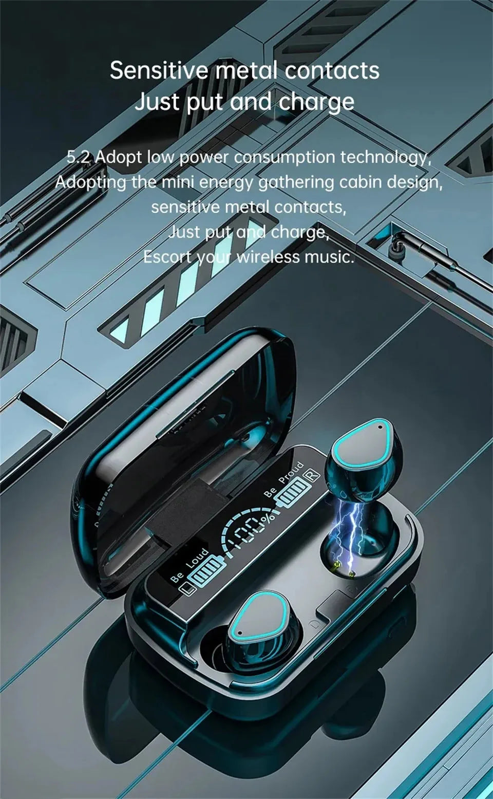 Wireless Bluetooth Headphones TWS Headsets With Mic Stereo Sport In-ear Earphone Touch Control Long Standby HD Call Earbuds Game