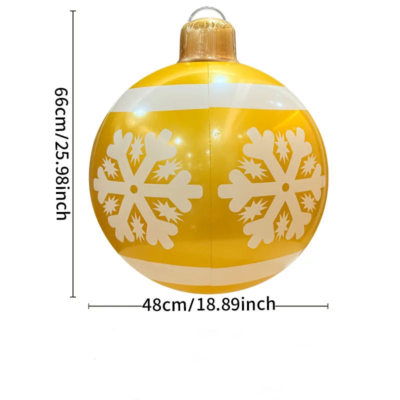 26 Inch Light Up PVC Inflatable Christmas Ball with Light Remote PVC Giant Inflatable Christmas Balls Christmas Decorations Ball