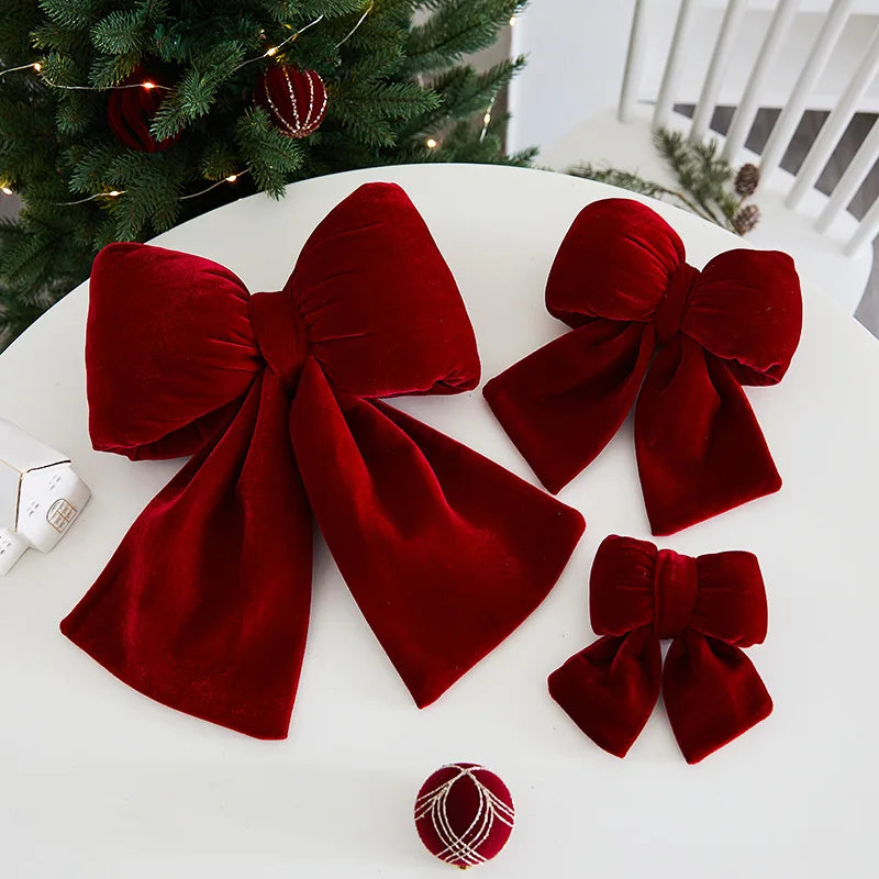 14-37CM Big Red Bow Christmas Decoration Hanging Christmas Tree Pendant for Home Decor New Year Party Supplies Gifts Ornament