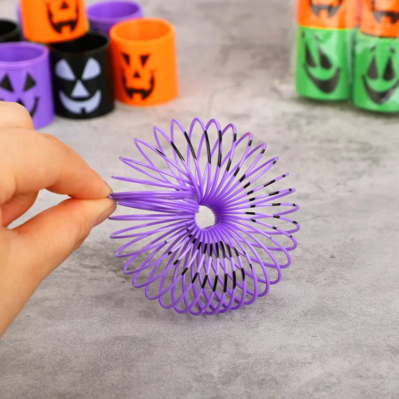 12/24pcs Halloween Theme Coil Springs Toys Kids Halloween Party Favors Trick or Treat Gifts Boy Girl Birthday Goodie Bag Fillers