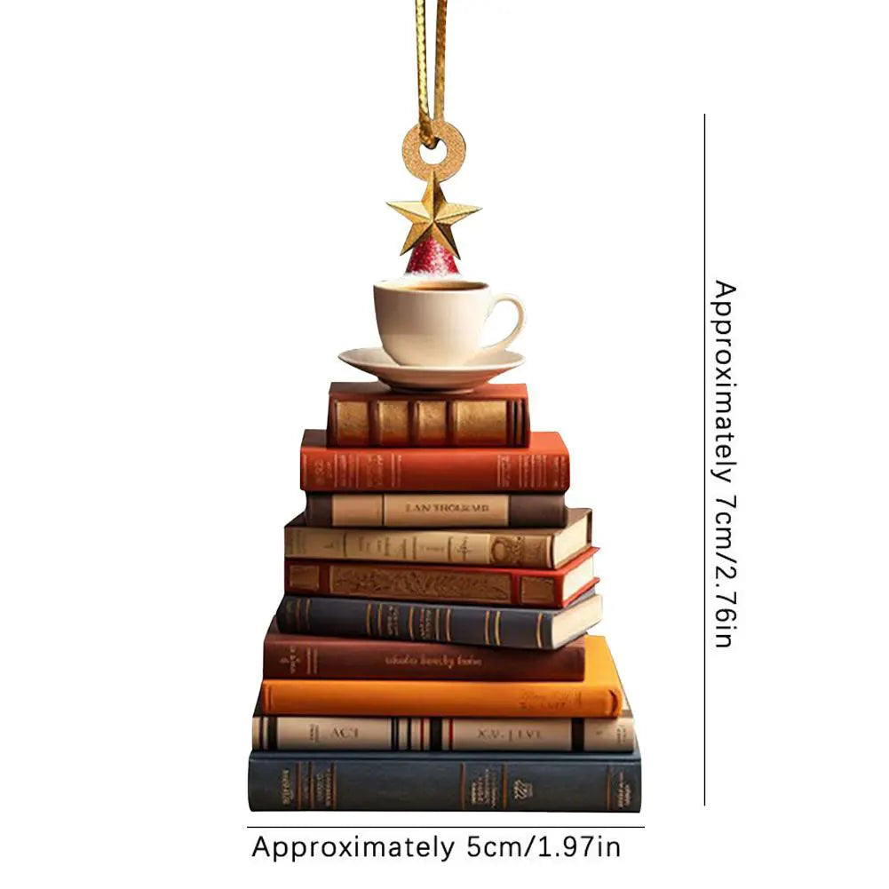 Christmas Ornament Mountain Of Book Christmas Tree Hanging Pendant 2025 Happy New Year Decor 2024 Merry Christmas Decoration
