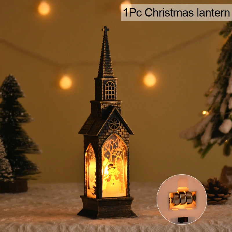 2025 Christmas LED Night Light Santa Claus Snowman Lantern Lamp Table Ornament Christmas Decoration for Home Xmas Navidad Gifts