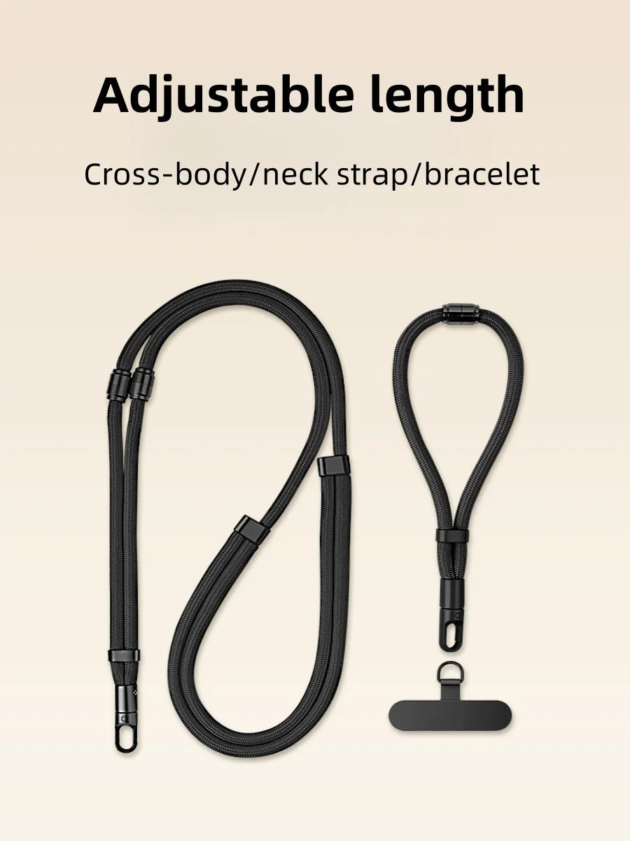 3-in-1 Switchable Mobile Phone Lanyard Adjustable Length Universal Mobile Phone Case Strap