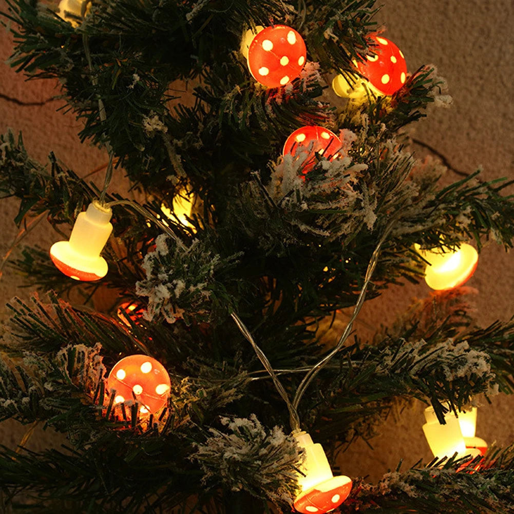 20 Leds Mushroom LED Fairy Lights USB/Battery String Light   Christmas Party Gift Fairy Indoor Decorative Atmosphere Light