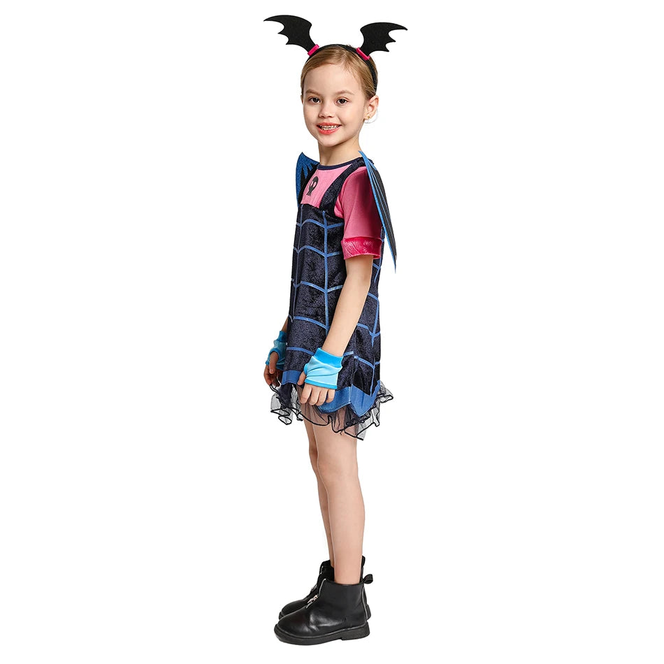 Vampirina Cosplay Dress Girl Kids Princess Clothes Charms Dress Up Christmas Halloween Costume Children Carnival Party
