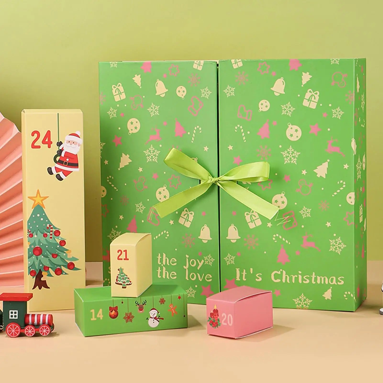 2025 Empty Advent Calendar Box 24 Days DIY Christmas Countdown Calendar Box Fillable Holiday Case for Candy Jewelry Small Gifts