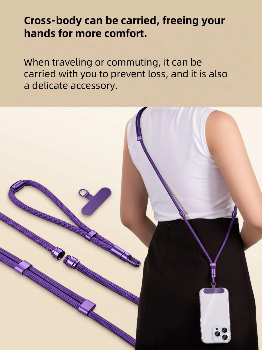3-in-1 Switchable Mobile Phone Lanyard Adjustable Length Universal Mobile Phone Case Strap