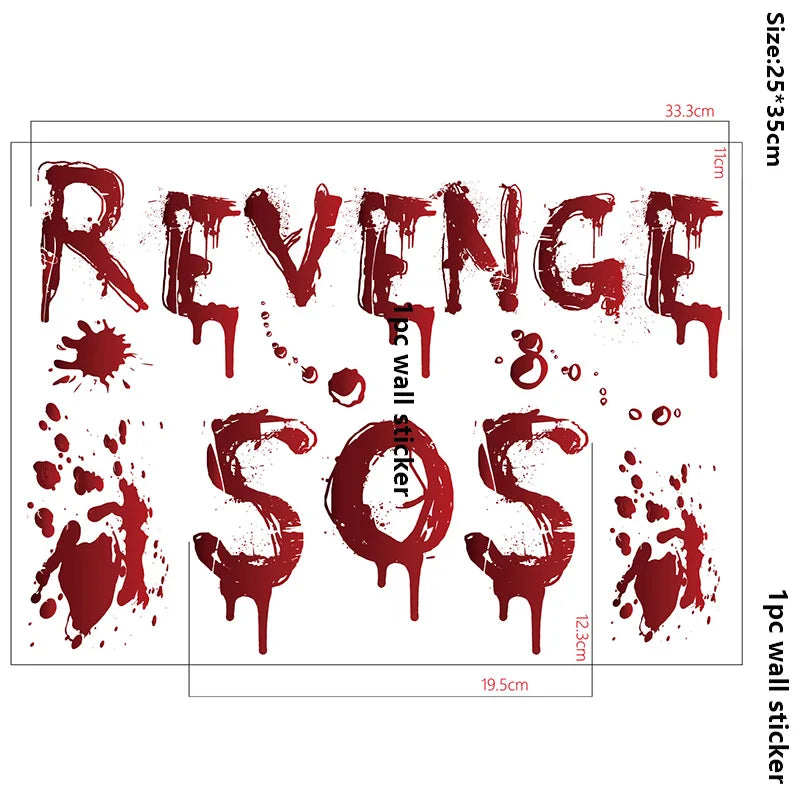 Halloween Decors Halloween Bloody Footprints Window Sticker Hallowmas Horror Handprint Bloodstain Zombie Restroom Decals Decors