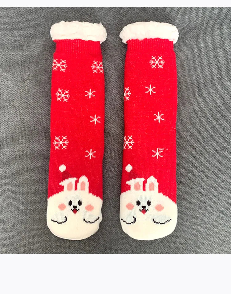 Christmas Fuzzy Socks Womens Winter Thermal Warm Floor Sock Soft Female Home Indoor Gifts Non Slip Grip Slipper Sock Fluffy