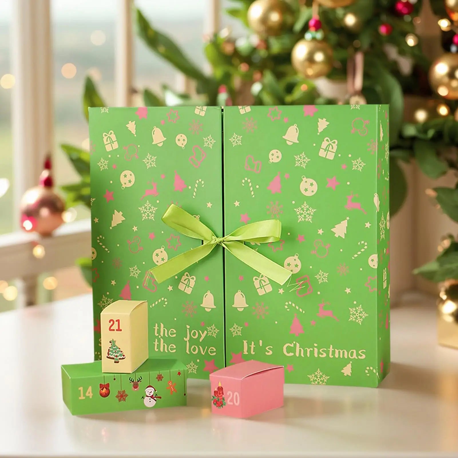 2025 Empty Advent Calendar Box 24 Days DIY Christmas Countdown Calendar Box Fillable Holiday Case for Candy Jewelry Small Gifts