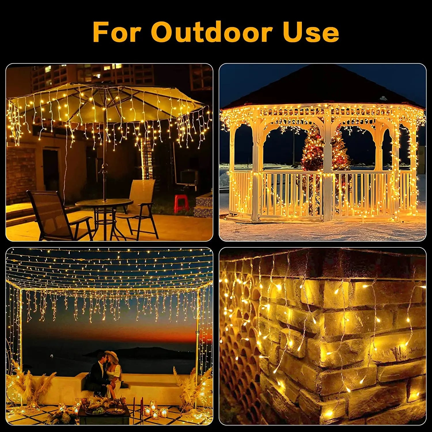 Christmas Decoration 2025 Festoon Led Icicle Curtain Lights Outdoor Droop 0.5/0.6/0.7M Street Garland On The House New Year Eve