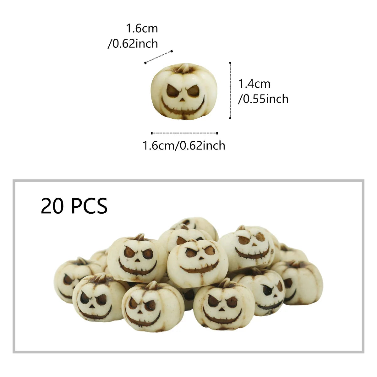 5/20 Pcs Resin Halloween Pumpkin Decorations - Reusable Creepy Mini Realistic Pumpkins Creative and Interesting Garden Ornaments