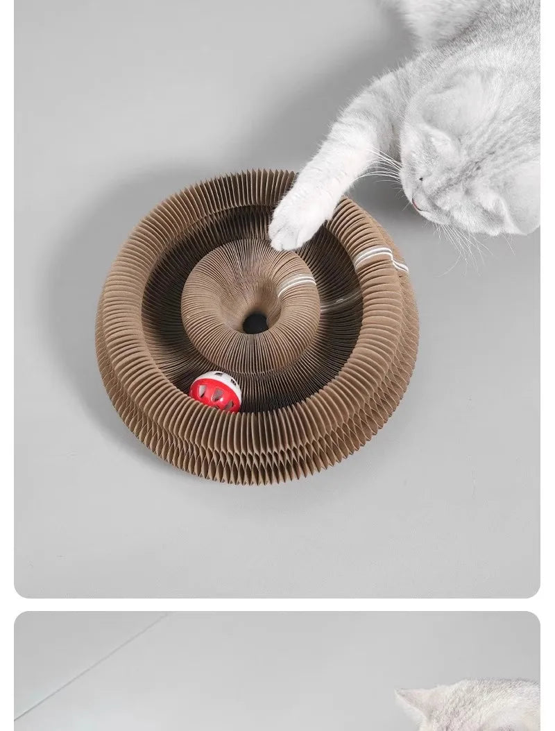 Piano cat scratching post: durable, non-abrasive, boredom-relieving, corrugated, essential for claw sharpening.