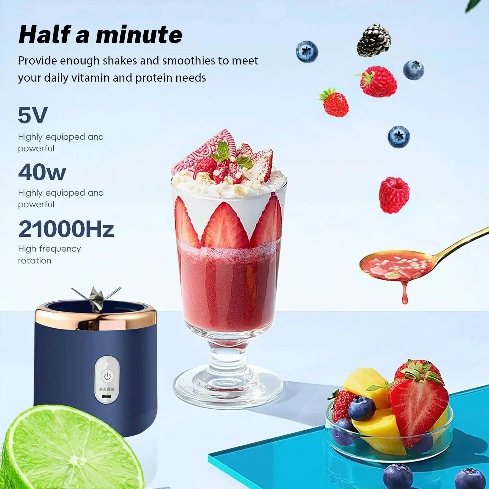 Multifunctional Double Cup Electric Fruit Juicer Portable Juicer Fruit Blender