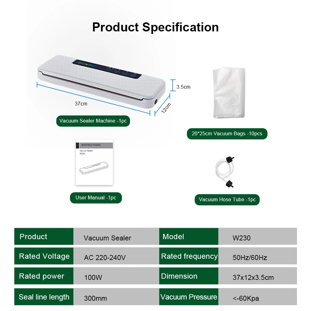 Automatic Food Vacuum Sealer Wet or Dry Food